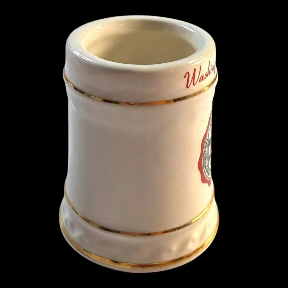 VTG Washington University Saint Louis Ceramic Crest Stein Cream Gold Miniature